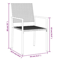 Sedie da Giardino 4 pz Nere 54x62,5x89 cm in Polyrattan