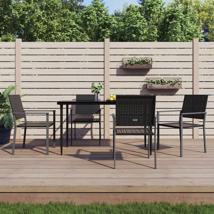 Sedie da Giardino 4 pz Nere 54x62,5x89 cm in Polyrattan 3187083