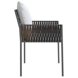 Sedie da Giardino con Cuscini 4pz Marroni 54x61x83cm Polyrattan 3187087