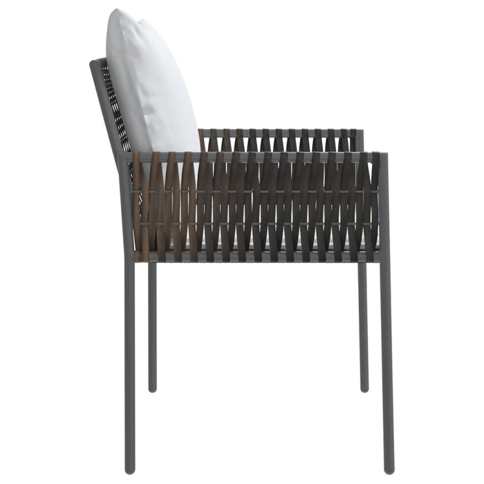 Sedie da Giardino con Cuscini 4pz Marroni 54x61x83cm Polyrattan 3187087