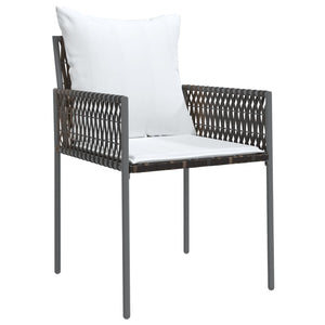 Sedie da Giardino con Cuscini 6pz Marroni 54x61x83cm Polyrattan 3187088