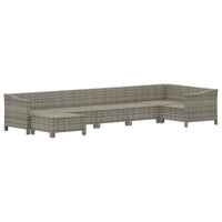 Set Divani da Giardino 7 pz con Cuscini in Polyrattan Grigio 3187293