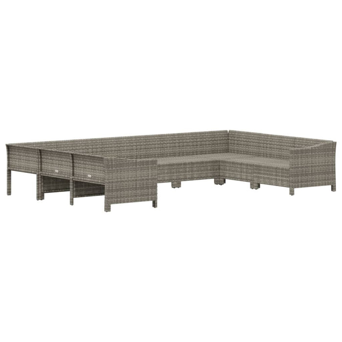 Set Divani da Giardino 9 pz con Cuscini in Polyrattan Grigio 3187304