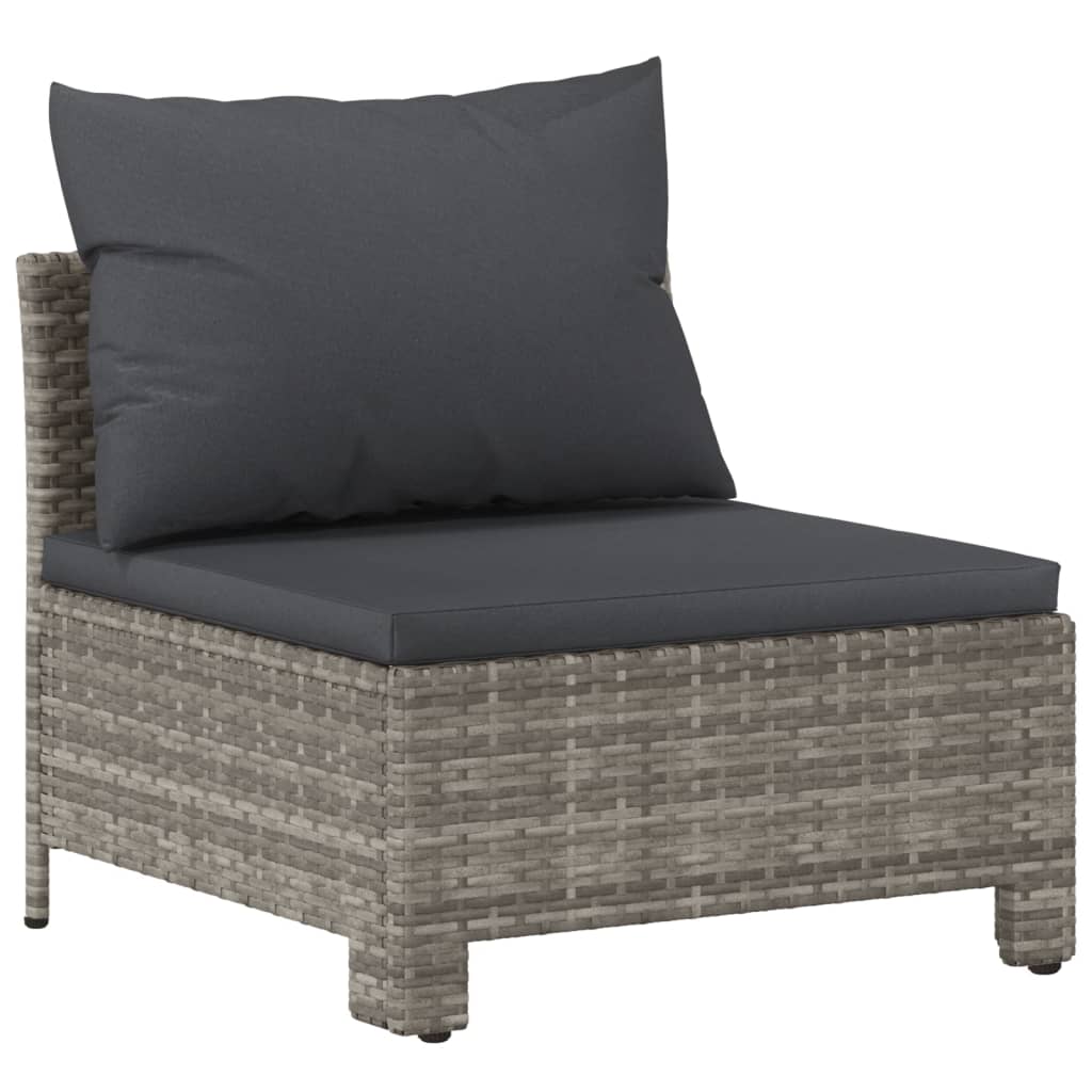 Set Divani da Giardino 9 pz con Cuscini in Polyrattan Grigio 3187304