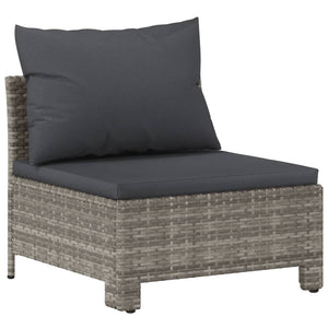 Set Divani da Giardino 9 pz con Cuscini in Polyrattan Grigio 3187304