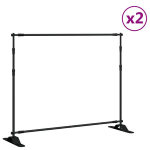 Supporti per fondali Set di 2 254 x 243 cm Acciaio nero 02_0045251