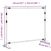 Supporti per Fondali 2 pz Neri 254x243 cm in Acciaio 3187466