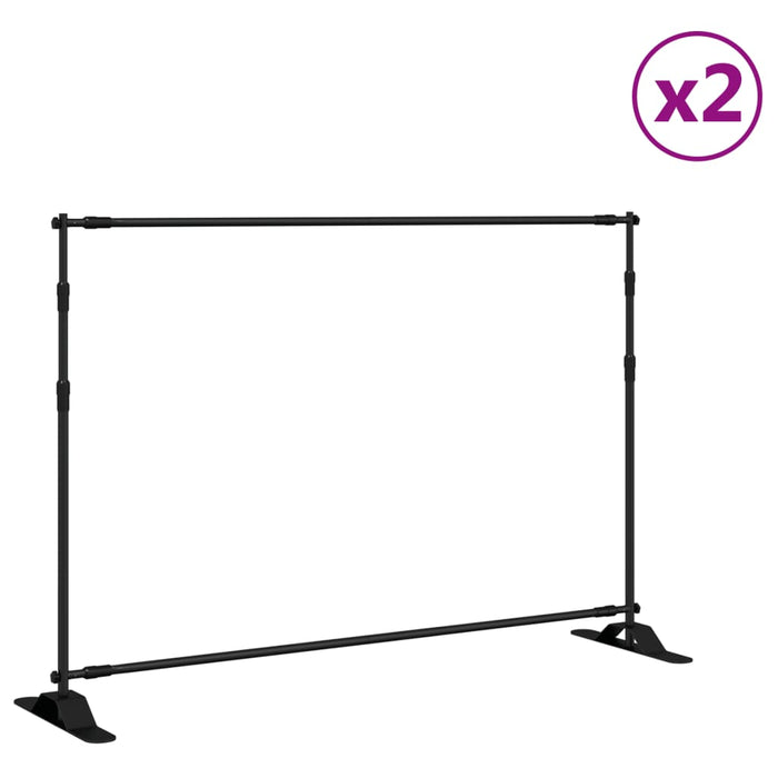 Supporti per fondali Set di 2 305 x 243 cm Acciaio nero 02_0045252