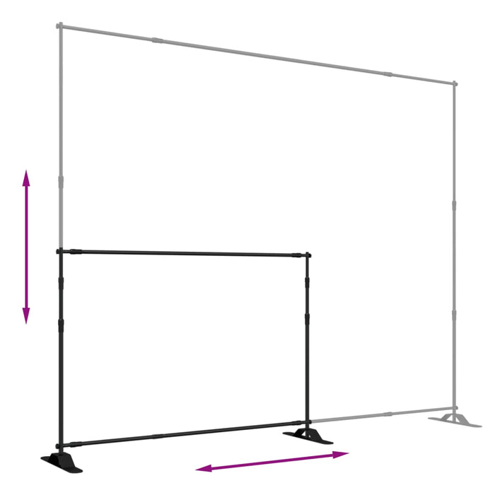 Supporti per Fondali 2 pz Neri 305x243 cm in Acciaio 3187467