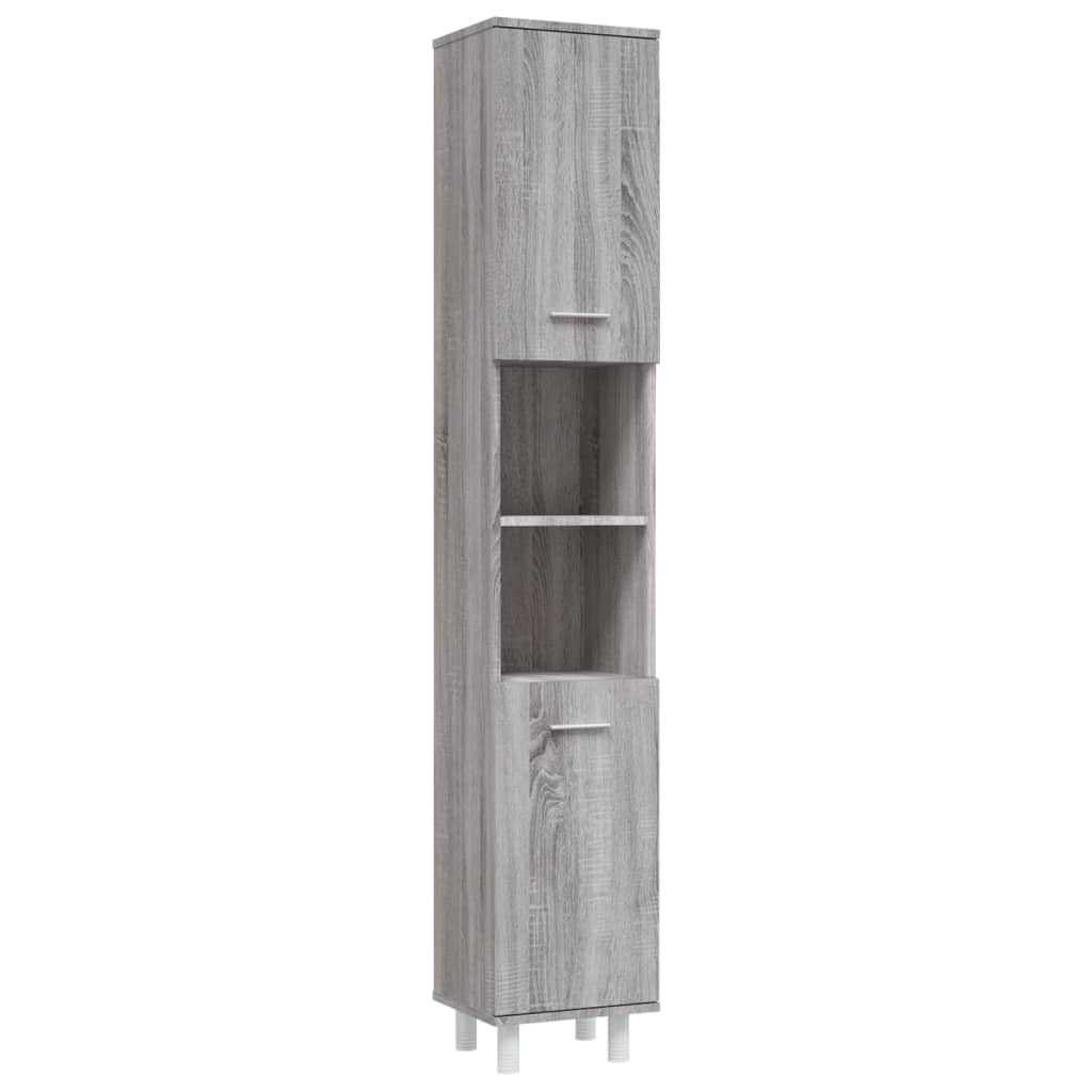 vidaXL Set Mobili da Bagno 4 pz Grigio Sonoma in Legno Multistrato