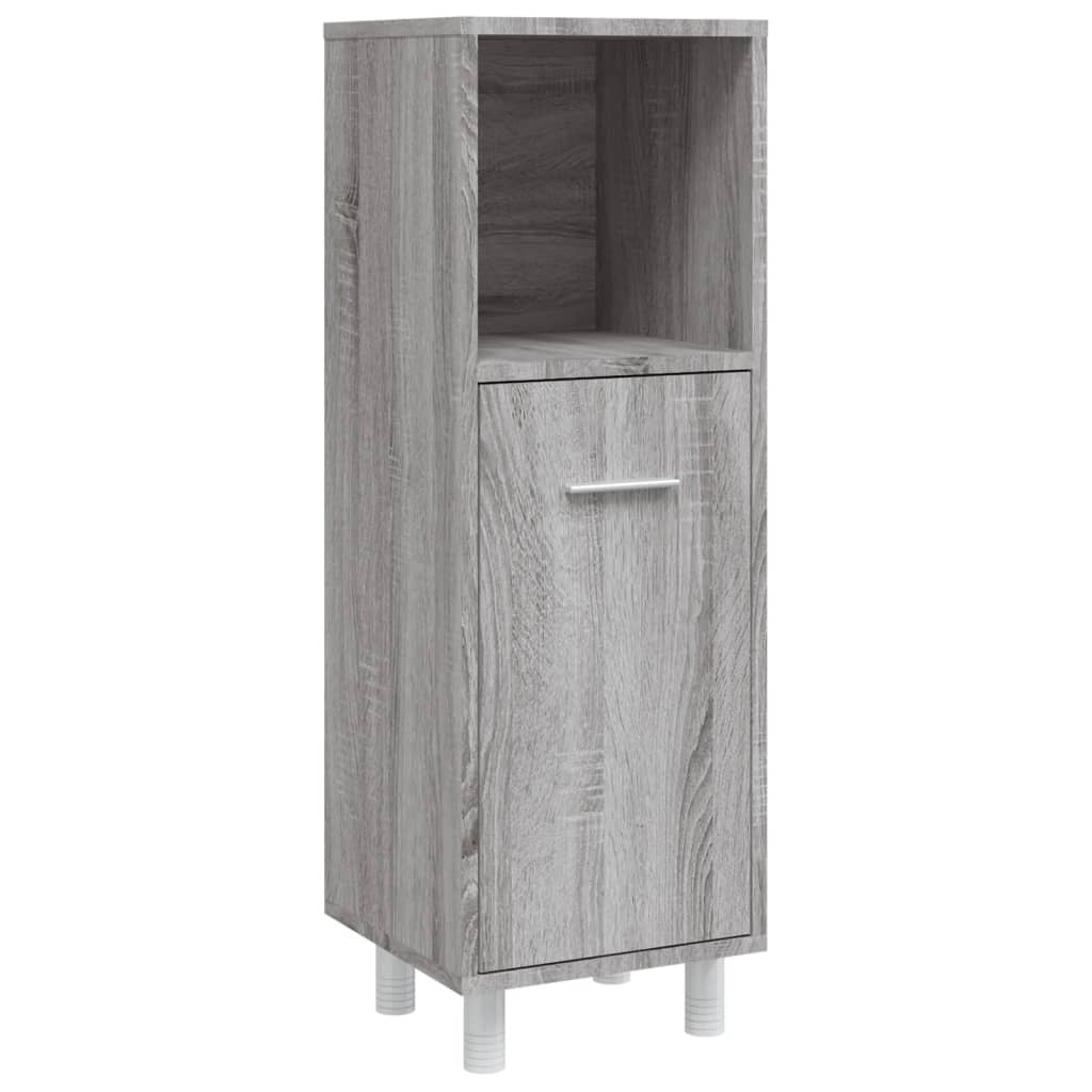 vidaXL Set Mobili da Bagno 4 pz Grigio Sonoma in Legno Multistrato