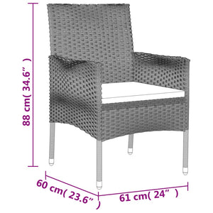 Set da Pranzo da Giardino 9 pz con Cuscini Nero in Polyrattan 3187321