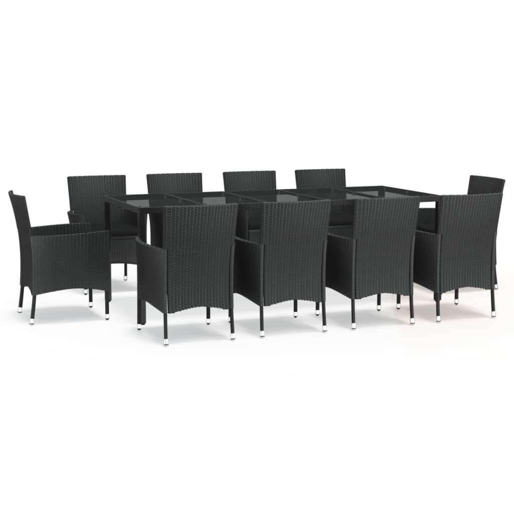 Set da Pranzo da Giardino 11 pz con Cuscini in Polyrattan Nerocod mxl 124597