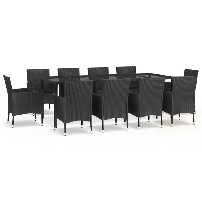 Set da Pranzo da Giardino 11 pz con Cuscini in Polyrattan Nerocod mxl 124597