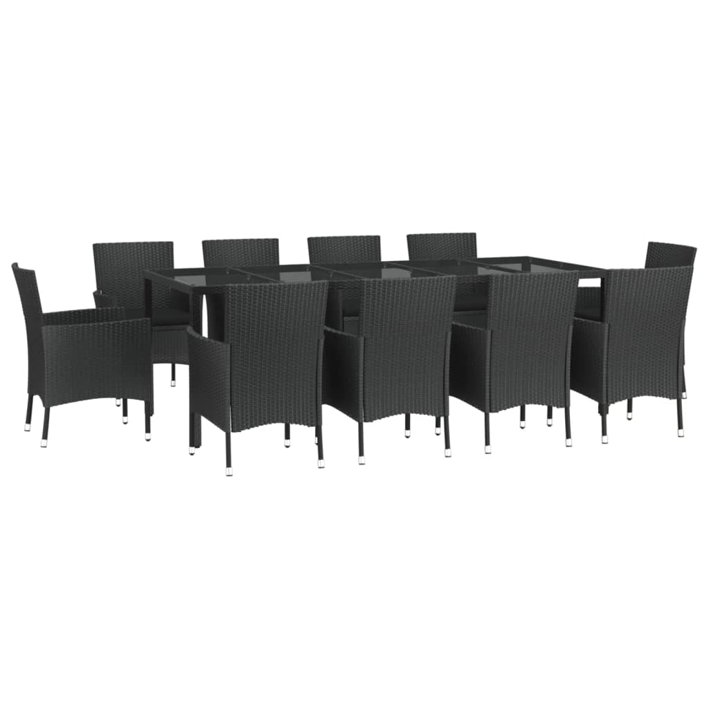 Set da Pranzo da Giardino 11 pz con Cuscini in Polyrattan Nerocod mxl 124597