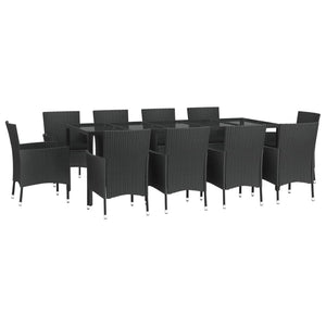 Set da Pranzo da Giardino 11 pz con Cuscini in Polyrattan Nerocod mxl 124597