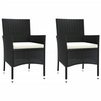 Set Bistrò da Giardino 3 pz con Cuscini in Polyrattan Nero 3187414