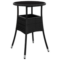 Set Bistrò da Giardino 5 pz con Cuscini in Polyrattan Nero 3187415