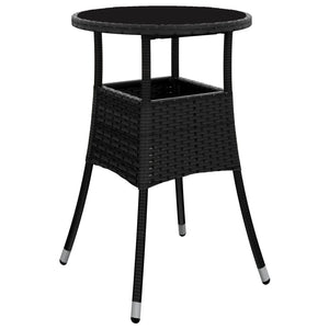 Set Bistrò da Giardino 5 pz con Cuscini in Polyrattan Nero 3187415