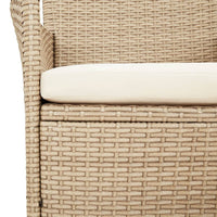 Set da BistrÃ² da Giardino 3 pz con Cuscini Beige in Polyrattan