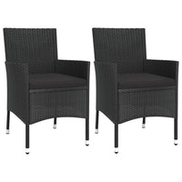 Set Bistrò da Giardino 3 pz con Cuscini in Polyrattan Nero 3187426