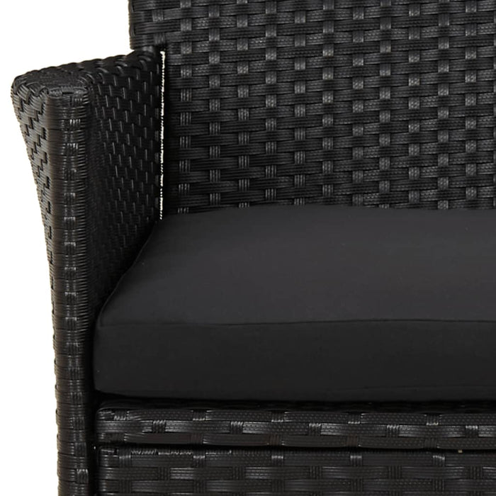 Set Bistrò da Giardino 3 pz con Cuscini in Polyrattan Nero 3187426
