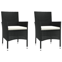 Set Bistrò da Giardino 3 pz con Cuscini in Polyrattan Nero 3187432
