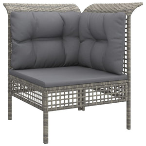 Set Divani da Giardino 5 pz con Cuscini in Polyrattan Grigio 3187485