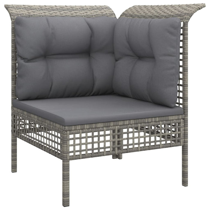 Set Divani da Giardino 5 pz con Cuscini in Polyrattan Grigio 3187485