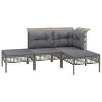 Set Divani da Giardino 7 pz con Cuscini in Polyrattan Grigio 3187553