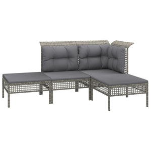 Set Divani da Giardino 7 pz con Cuscini in Polyrattan Grigio 3187553