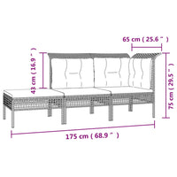 Set Divani da Giardino 7 pz con Cuscini in Polyrattan Grigio 3187553