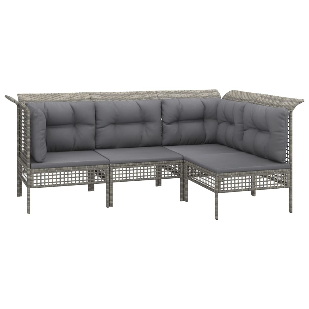 Set Divani da Giardino 13 pz con Cuscini in Polyrattan Grigio 3187589