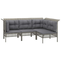 Set Divani da Giardino 13 pz con Cuscini in Polyrattan Grigio 3187589