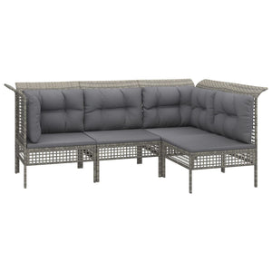 Set Divani da Giardino 13 pz con Cuscini in Polyrattan Grigio 3187589