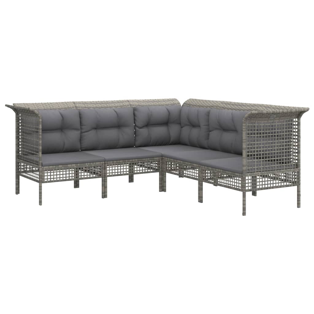 Set Divani da Giardino 13 pz con Cuscini in Polyrattan Grigio 3187589