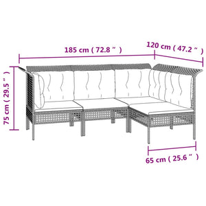 Set Divani da Giardino 13 pz con Cuscini in Polyrattan Grigio 3187589