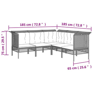 Set Divani da Giardino 13 pz con Cuscini in Polyrattan Grigio 3187589