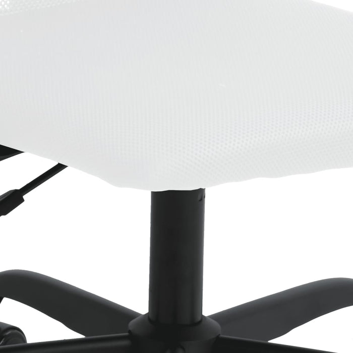 Sedia da Ufficio Altezza Regolabile Bianca in Rete e Similpelle 353015