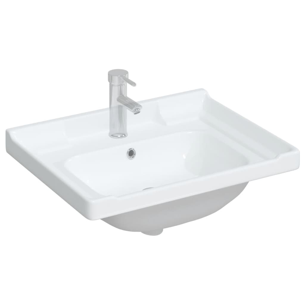 Lavandino da Bagno Bianco 61x48x23 cm Rettangolare in Ceramica 153704
