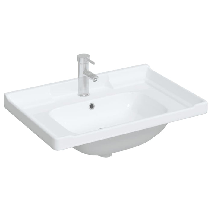 Lavandino da Bagno Bianco 71x48x23 cm Rettangolare in Ceramica 153705