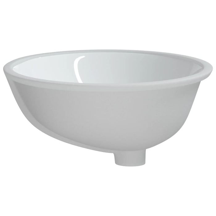 Lavandino da Bagno Bianco 56x41x20 cm Ovale in Ceramica 153721