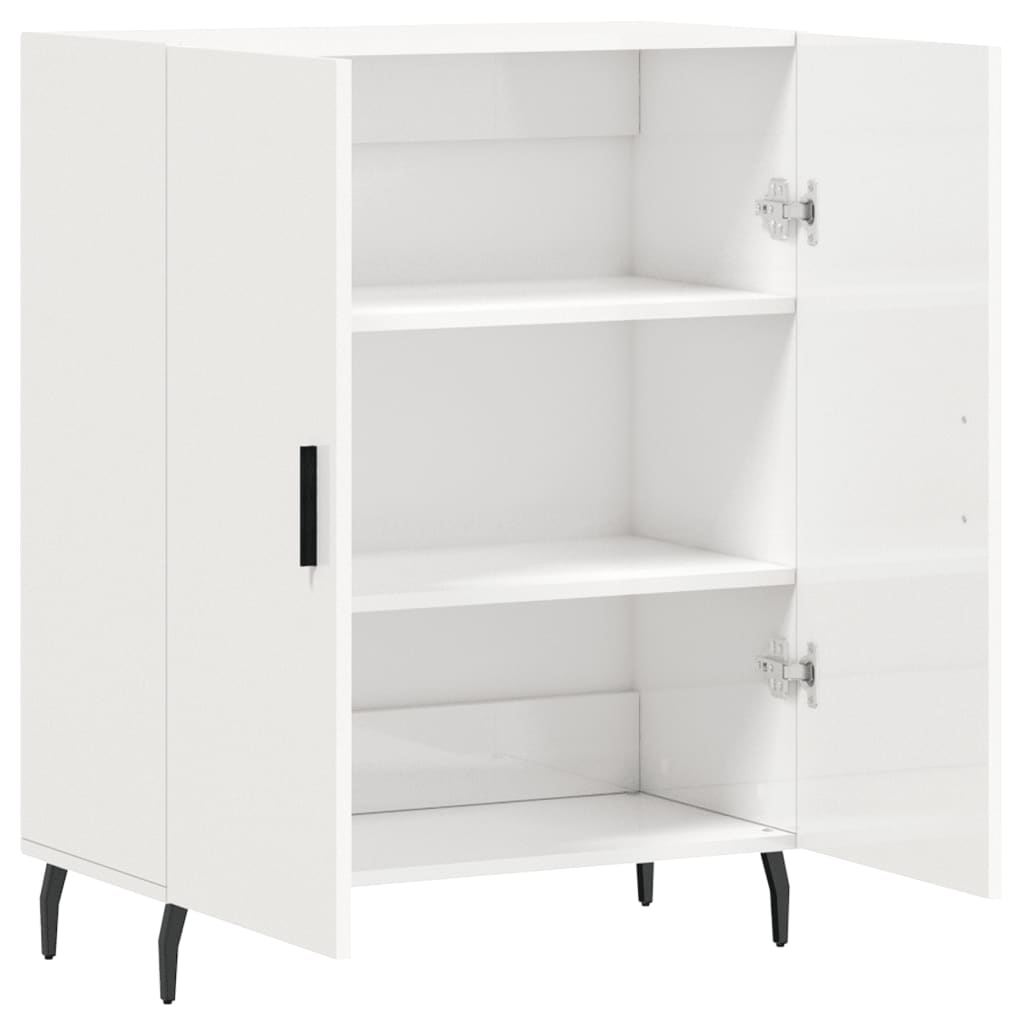 Credenza 69,5x34x90 cm in Legno Multistrato Bianco Lucido 827742