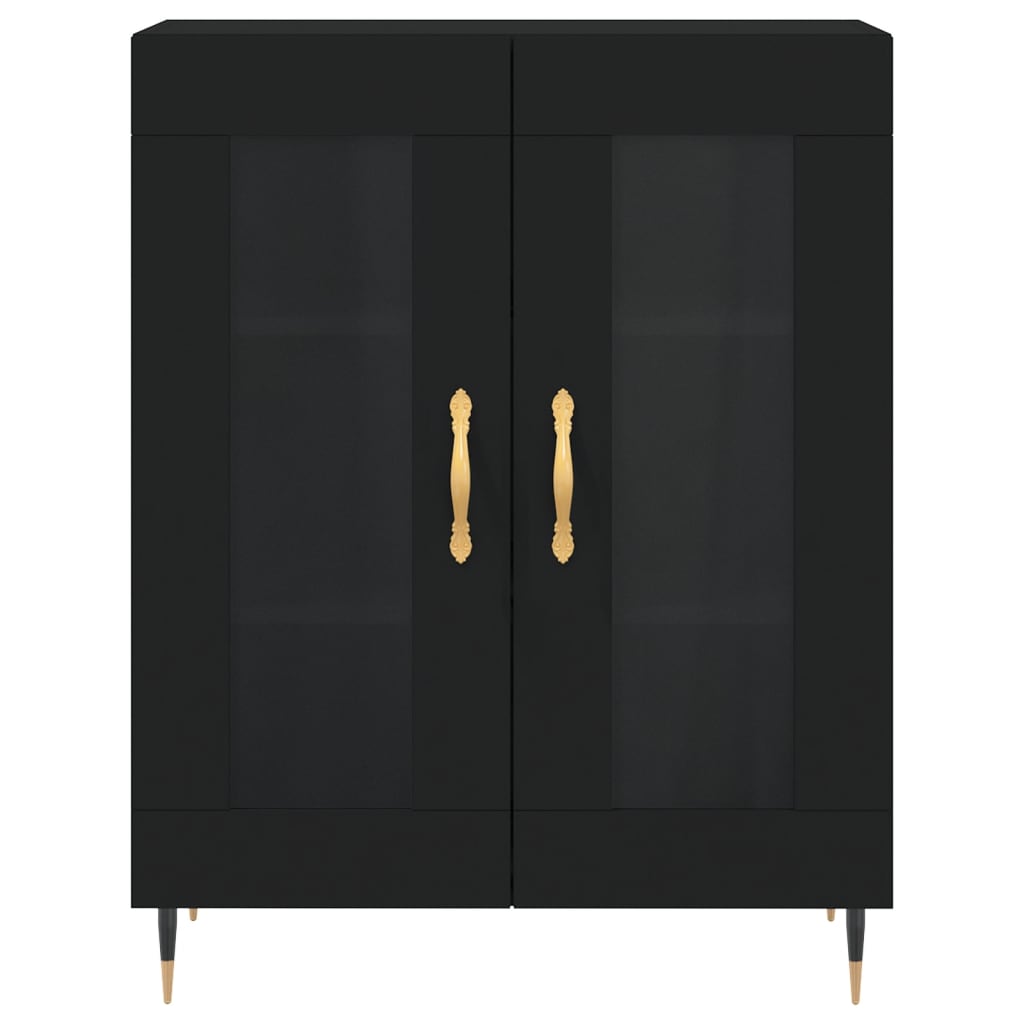 Credenza Nera 69,5x34x90 cm in Legno Multistrato 827765