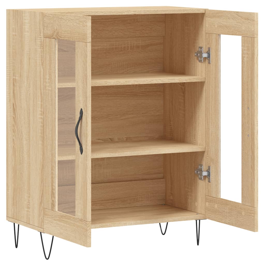 Buffet credenza cassettiera armadio mobile contenitore organizer cucina soggiorno rovere Sonoma 695 x 34 x 90 cm legno ingegnerizzato marrone 02_0031639