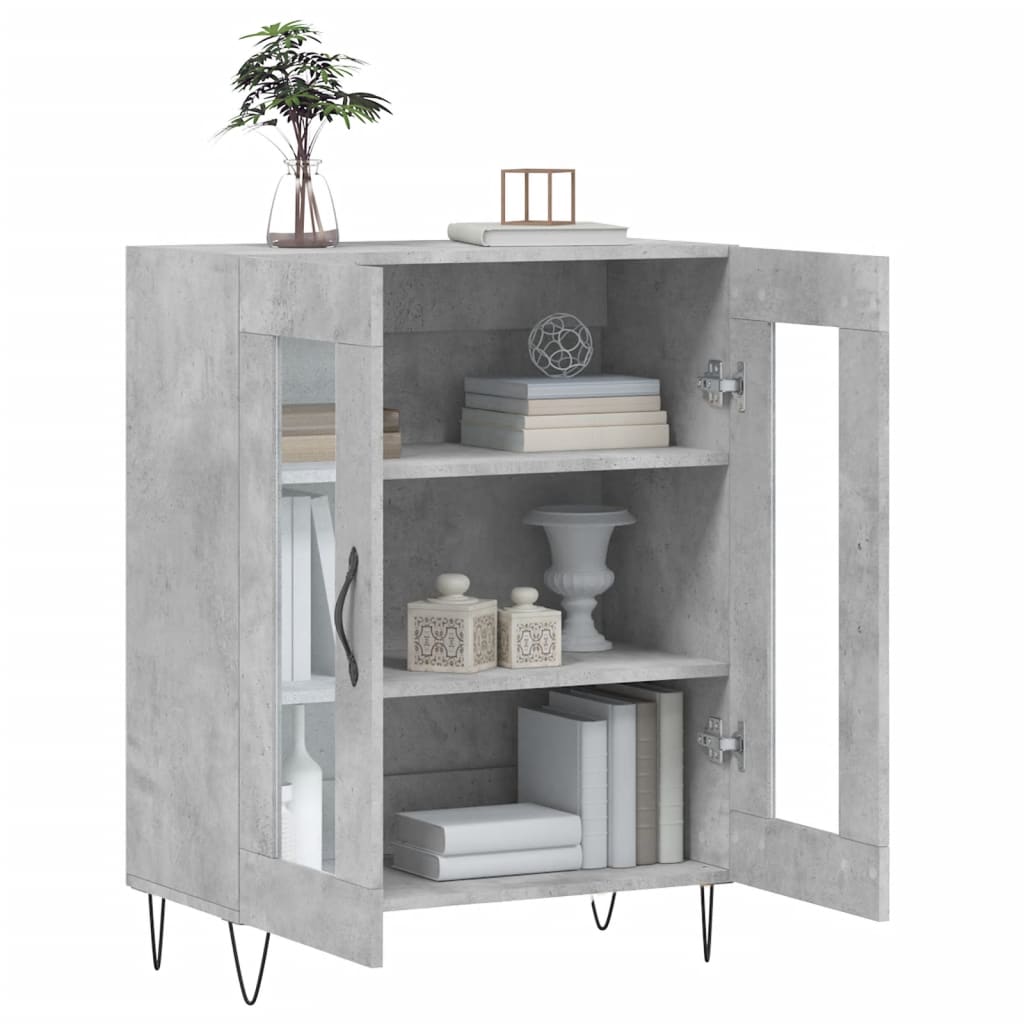 Credenza Grigio Cemento 69,5x34x90 cm in Legno Multistrato 827784