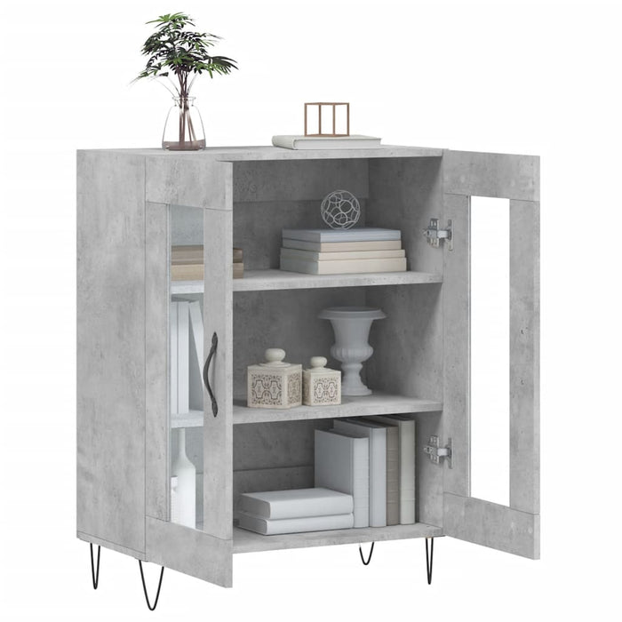 Credenza Grigio Cemento 69,5x34x90 cm in Legno Multistrato 827784