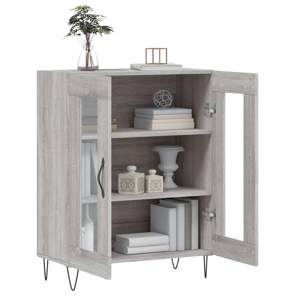 Credenza Grigio Sonoma 69,5x34x90 cm in Legno Multistrato 827786