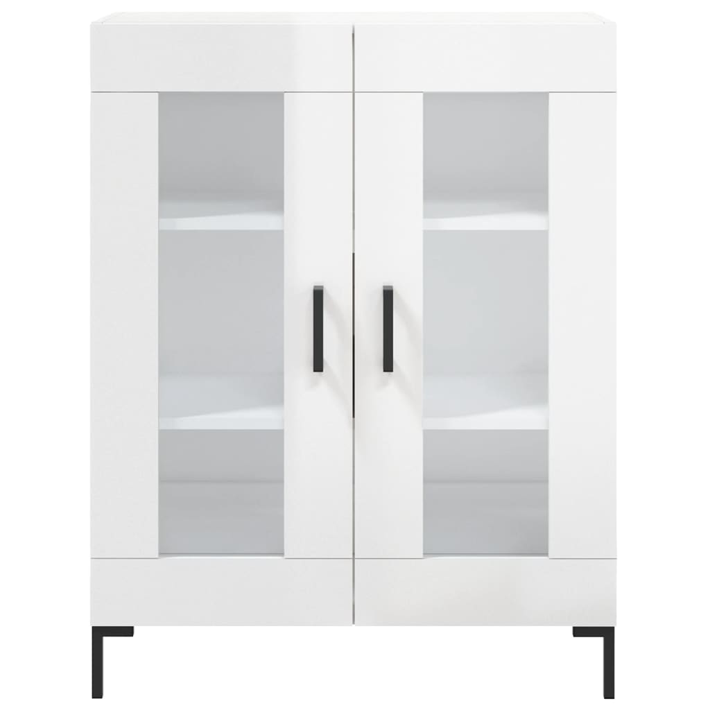 Credenza-Buffet-Armadio da cucina 69,5x34x90 cm in Legno Multistrato Bianco Lucido 459904