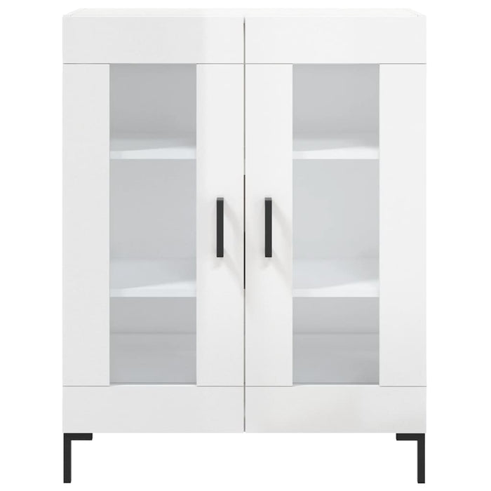 Credenza-Buffet-Armadio da cucina 69,5x34x90 cm in Legno Multistrato Bianco Lucido 459904